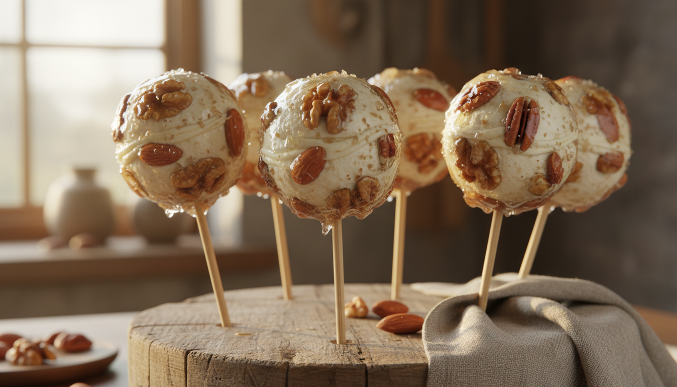 découvrez une gourmandise originale avec nos sucettes au fromage frais et aux noix, une réinvention savoureuse et croquante de la traditionnelle pomme d’amour.