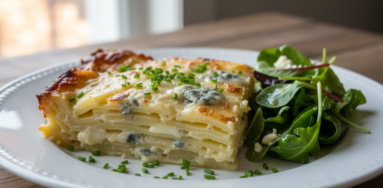 découvrez notre recette savoureuse de gratin de pommes de terre au fromage bleu, un plat crémeux et gourmand qui séduira tous les amateurs de saveurs riches et authentiques.