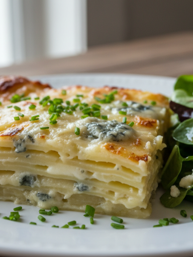 découvrez notre recette savoureuse de gratin de pommes de terre au fromage bleu, un plat crémeux et gourmand qui séduira tous les amateurs de saveurs riches et authentiques.