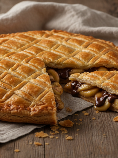 découvrez la galette des rois moelleuse où la douceur de la banane se marie à l'éclat du chocolat pour une expérience gourmande et audacieuse à savourer sans attendre.