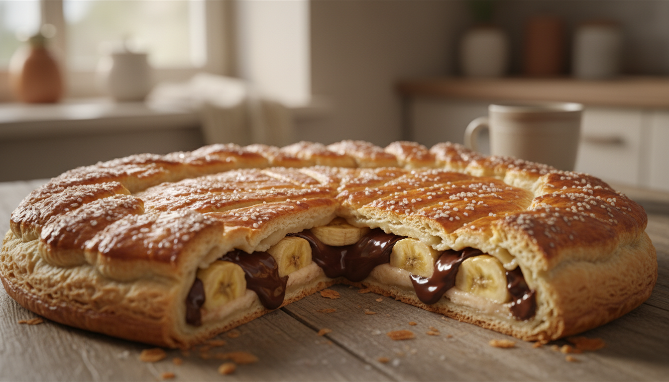 découvrez la galette des rois moelleuse où la douceur de la banane se marie à l'éclat du chocolat, pour une expérience gourmande et audacieuse à ne pas manquer.