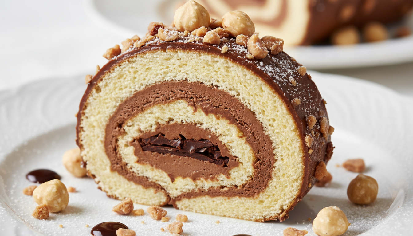 Succombez au roulé praliné-noisettes au cœur croustillant : la gourmandise irrésistible qui enflamme Internet !