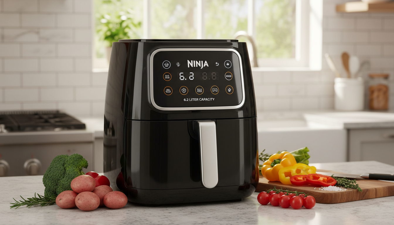 découvrez notre test complet de la ninja air fryer max pro, une friteuse familiale de 6,2 l qui combine un design élégant et une performance optimale pour des repas délicieux et sains.