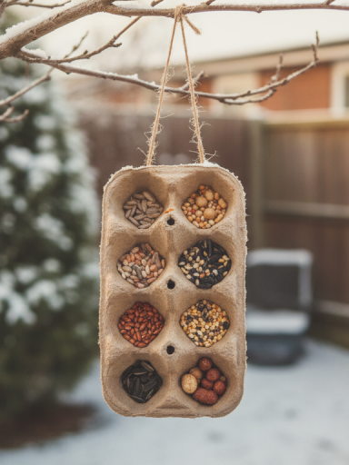 apprenez à transformer vos vieilles boîtes d'œufs en abris écologiques pour attirer et protéger les oiseaux dans votre jardin pendant l'hiver.