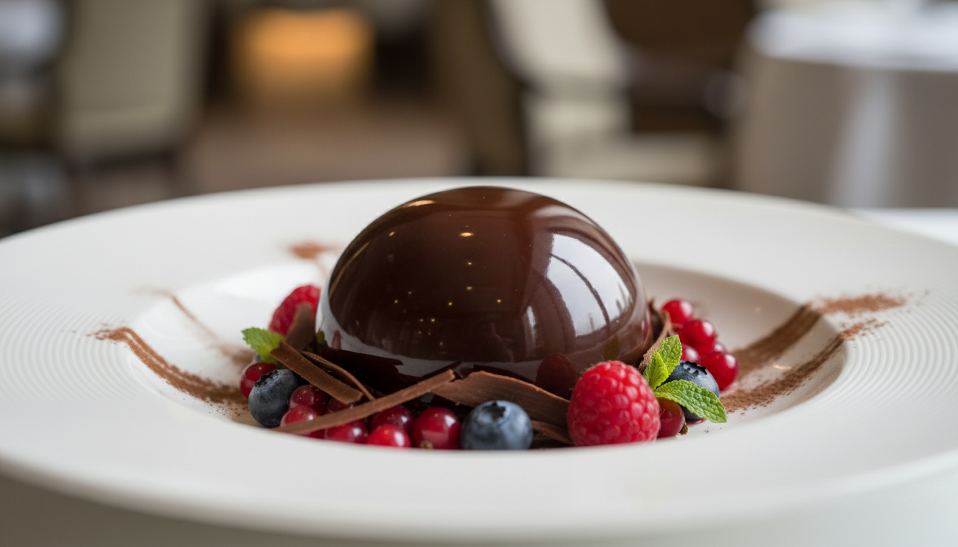 découvrez le royal chocolat, un dessert de chef qui allie simplicité, élégance et saveurs gourmandes pour une expérience culinaire inoubliable.