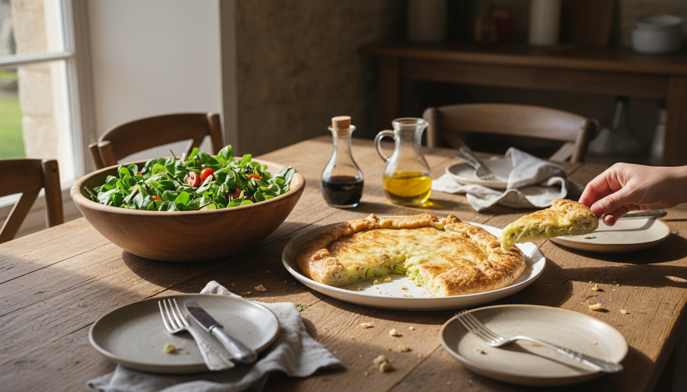 découvrez notre tarte rustique aux poireaux et comté, une recette savoureuse et simple qui ravit toute la famille, même les enfants !
