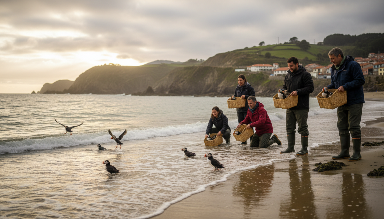 après les tempêtes hivernales, une dizaine de macareux moines soignés retrouvent la liberté au pays basque, marquant un espoir pour la faune locale.