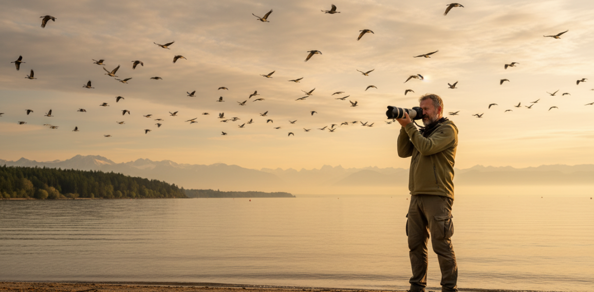 découvrez les magnifiques clichés de christophe qui immortalise la magie des oiseaux migrateurs sur les rivages pittoresques d’excenevex.