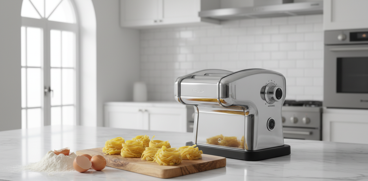 découvrez la machine italienne révolutionnaire à moins de 100 € qui vous permet de dire adieu aux pâtes industrielles et de préparer des pâtes fraîches maison facilement dans votre cuisine.