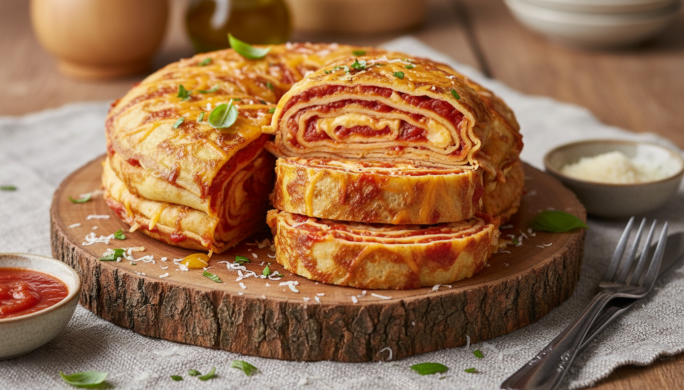 découvrez notre recette facile et légère de gâteau de crêpes à la tomate et au fromage, un plat savoureux parfait pour un repas gourmand et équilibré.