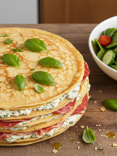 découvrez notre recette facile et savoureuse de gâteau de crêpes léger à la tomate et au fromage, idéal pour un repas gourmand et équilibré.