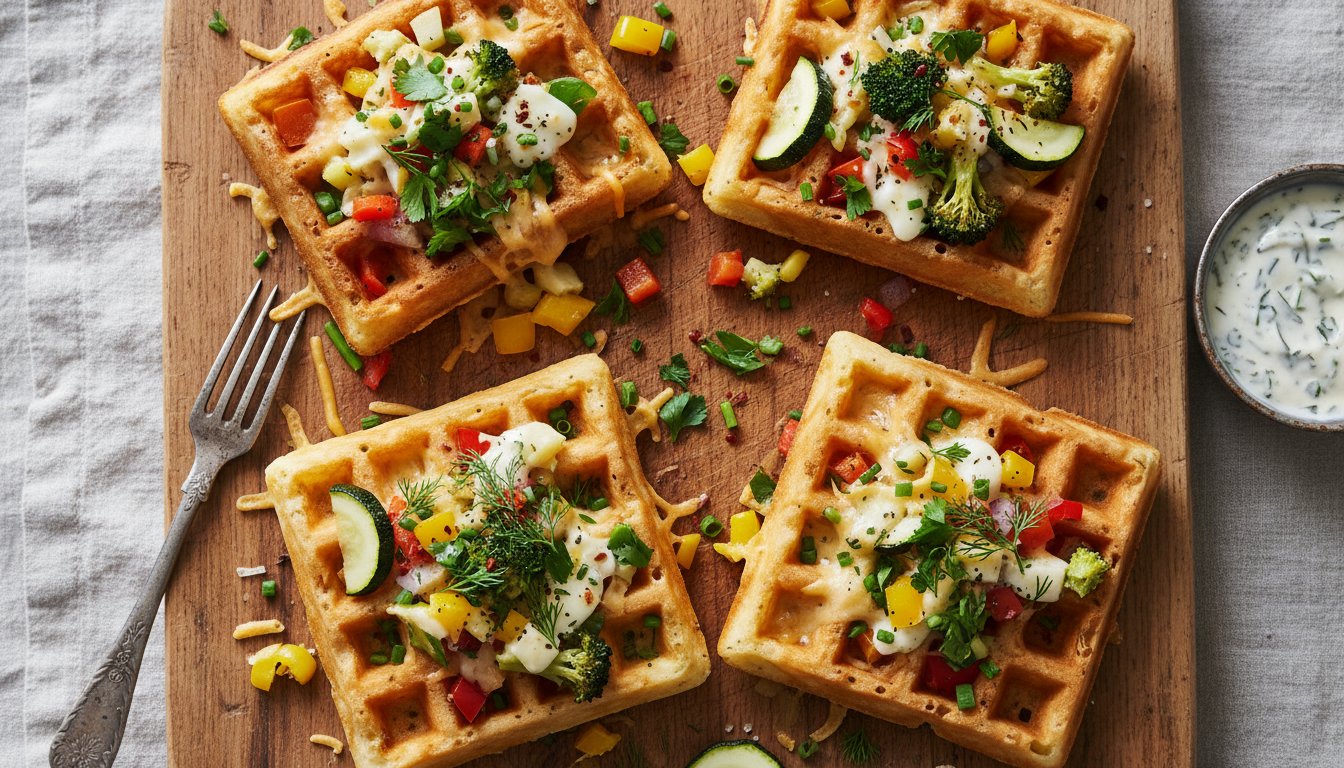 Gaufres salées aux légumes et fromage : la recette idéale pour un festin savoureux
