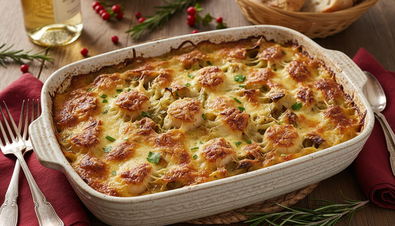 découvrez notre recette facile de gratin de poireaux aux saint-jacques, parfaite pour sublimer vos dîners de fête avec élégance et saveurs délicates.
