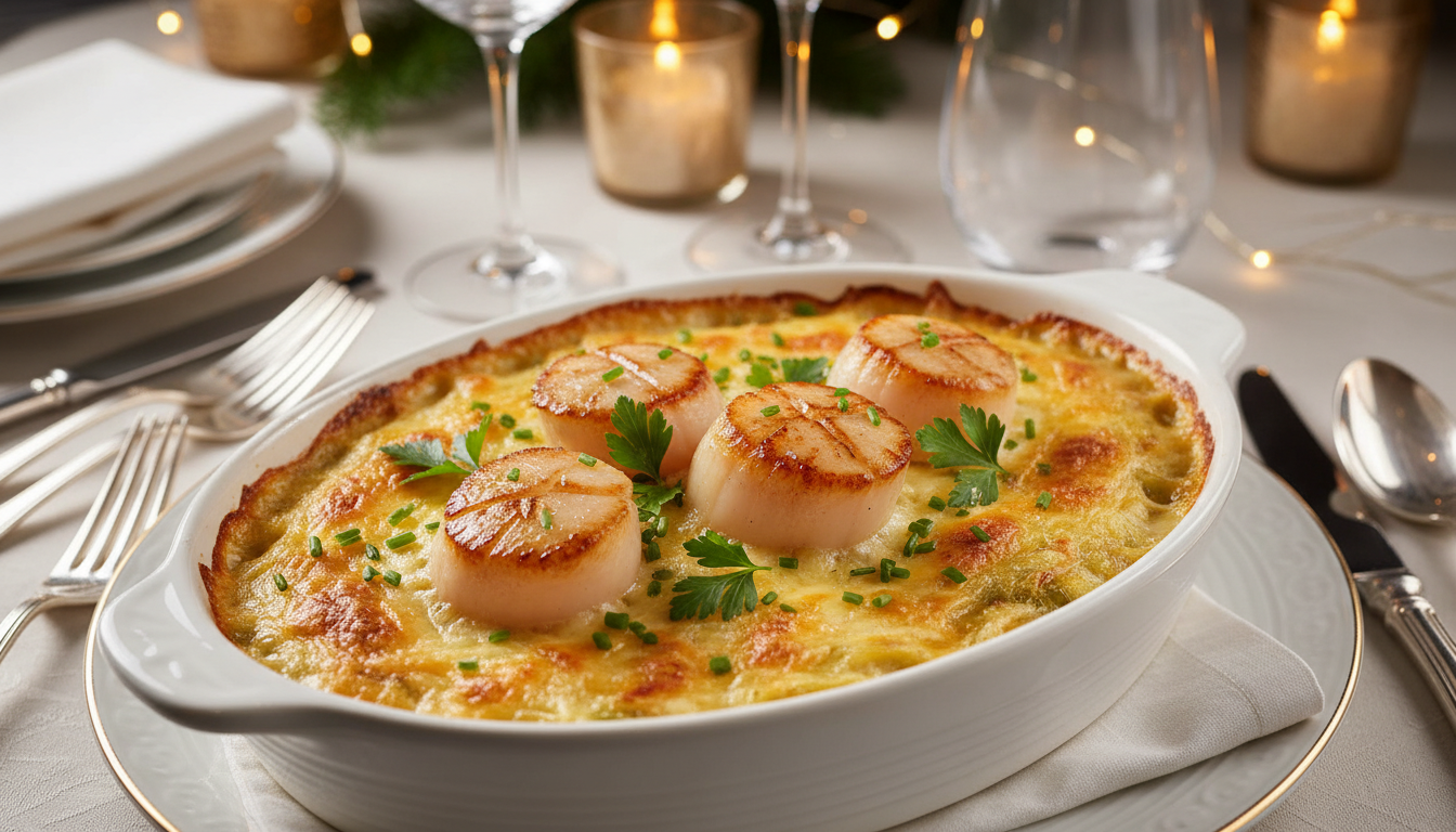 découvrez notre recette facile de gratin de poireaux aux saint-jacques, parfaite pour sublimer vos dîners de fête avec élégance et saveurs délicates.