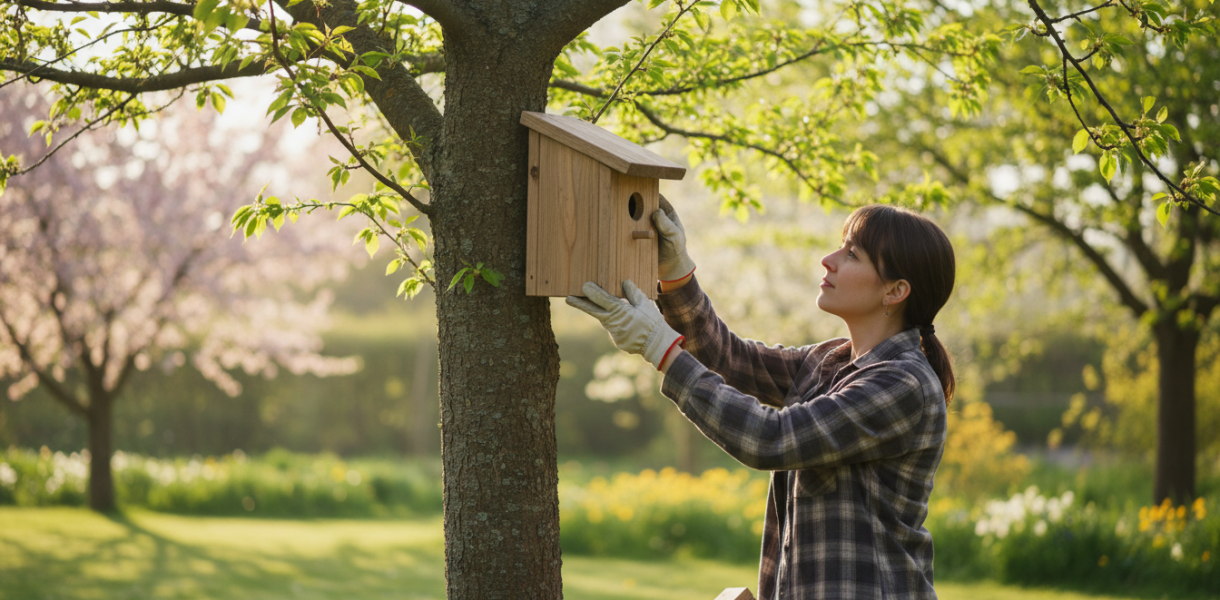 la ligue de protection des oiseaux encourage l'installation de nichoirs dans votre jardin pour offrir un refuge essentiel aux mésanges au printemps et contribuer à leur protection.