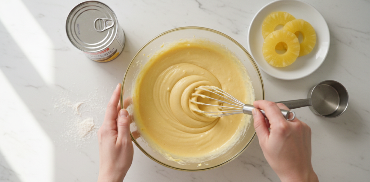 découvrez la recette ultra simple du gâteau à l’ananas qui fond en bouche. pas besoin de se compliquer la vie pour un dessert délicieux et rapide à préparer !