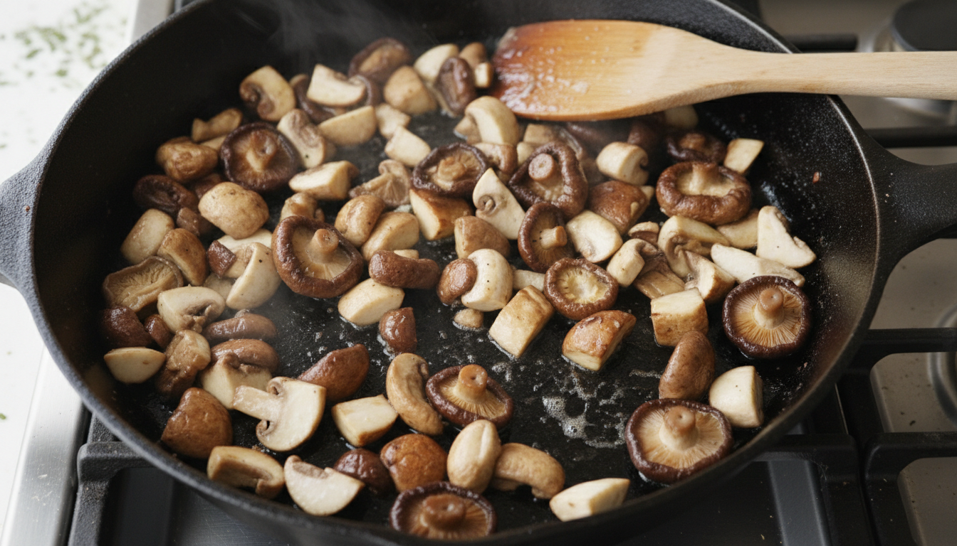 le chef etchebest révèle son secret pour réussir parfaitement la cuisson des champignons et sublimer leur jus grâce à une caramélisation délicieuse et savoureuse.