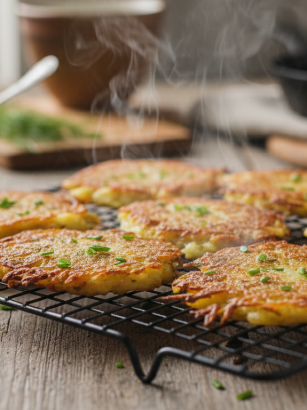 découvrez ma recette rapide de galettes de pommes de terre crousti-dorées au four, prête en 10 minutes. une alternative saine et légère aux frites, parfaite pour toute la famille.