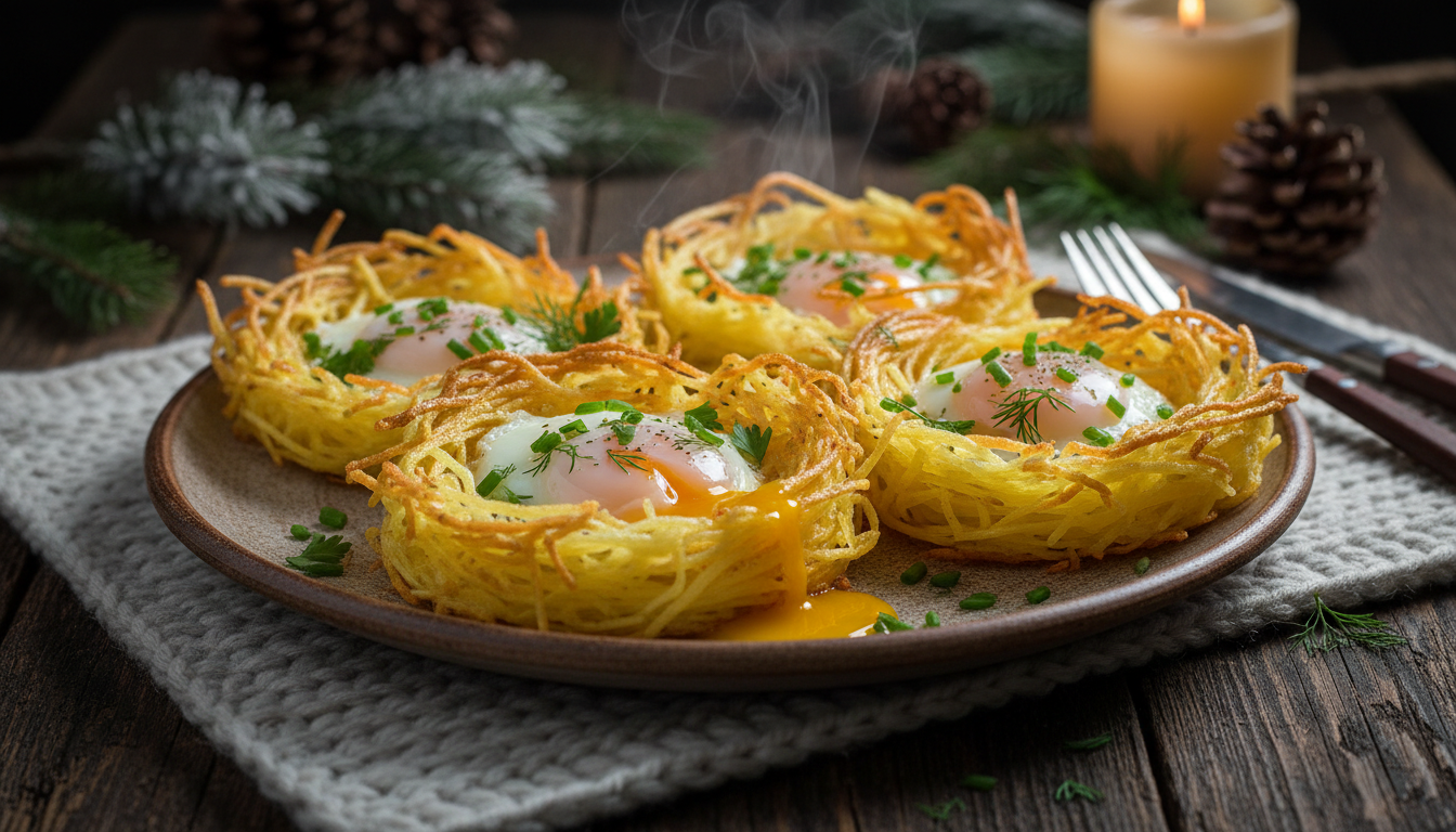 découvrez la recette rapide et réconfortante des nids de pommes de terre à l'œuf, parfaite pour réchauffer vos soirées d’hiver avec simplicité et gourmandise.