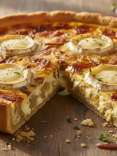 découvrez notre quiche savoureuse aux oignons caramélisés et chèvre fondant, une recette légère et pleine de saveurs qui ravira vos papilles à chaque bouchée.