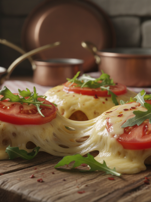 découvrez une recette savoureuse mêlant fromage fondant, tomates fraîches et roquette piquante pour une expérience culinaire viennoise irrésistible.