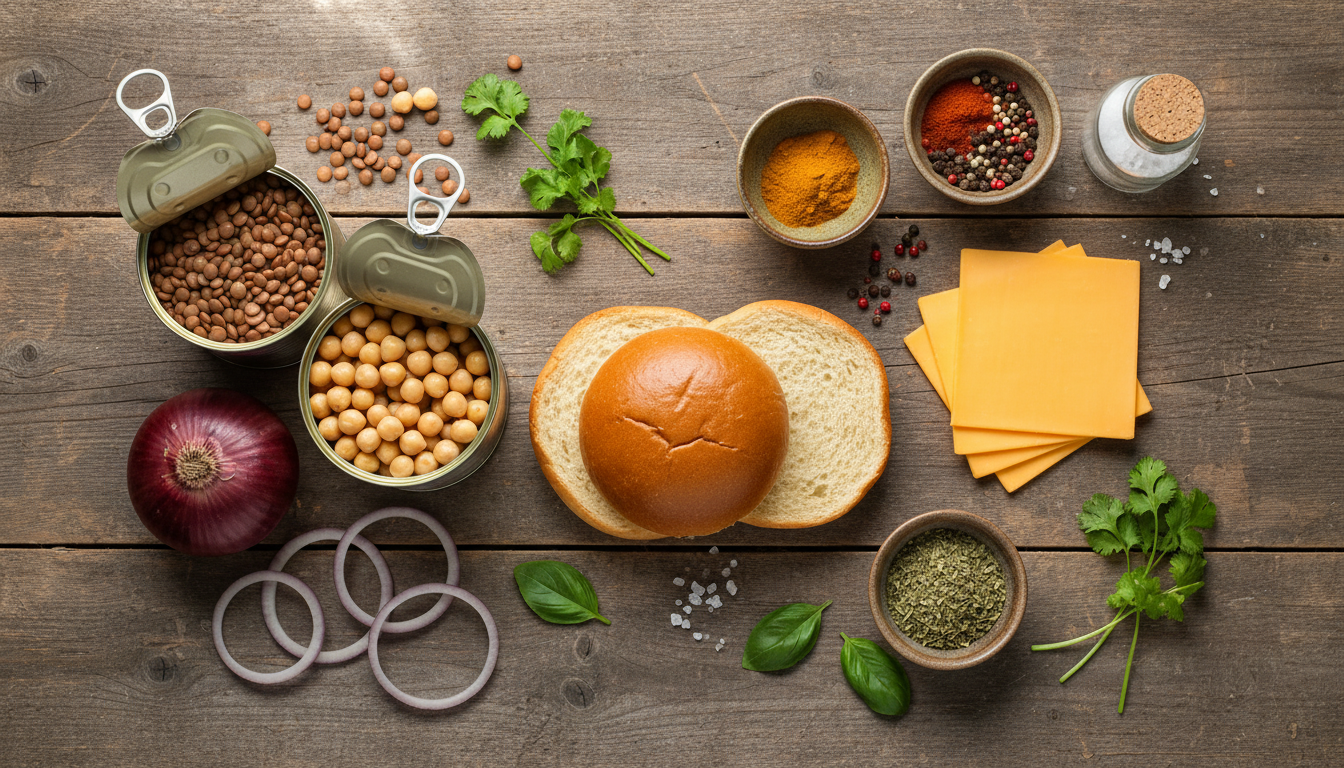 délectez-vous d'un burger végétarien gourmand avec du fromage fondant et des oignons marinés, une explosion de saveurs irrésistibles à chaque bouchée.