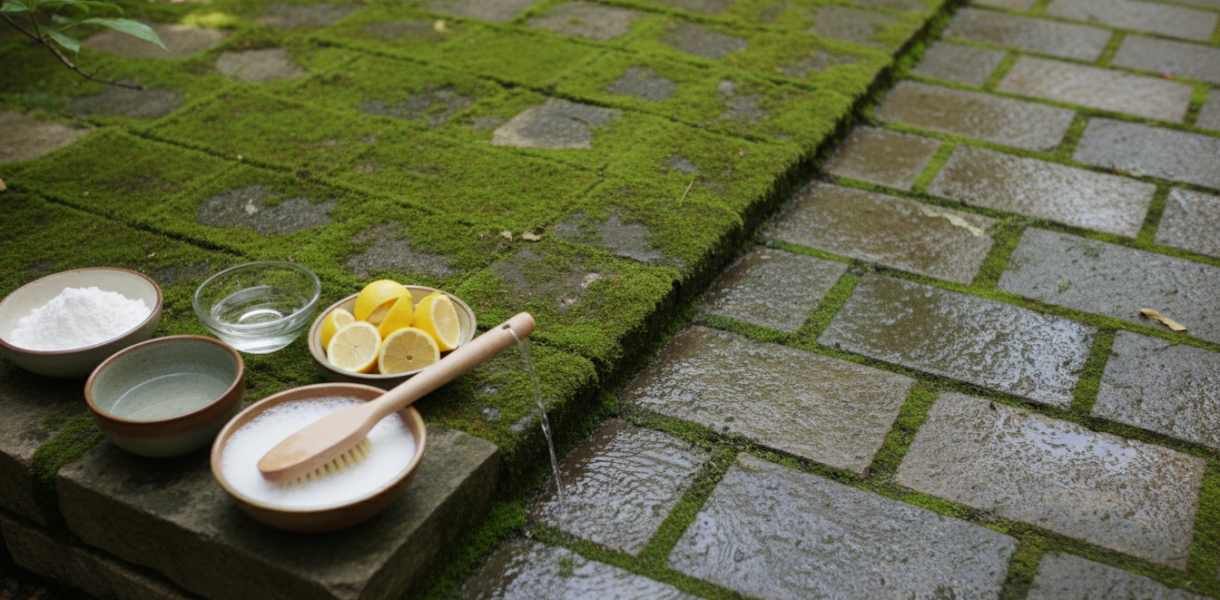 découvrez 4 astuces efficaces et naturelles pour éliminer la mousse sur votre terrasse glissante et vos dalles verdies, sans recourir à la javel, pour un extérieur propre et sécurisé.