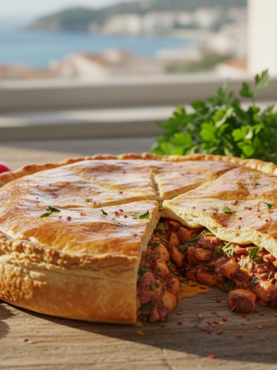 découvrez la recette authentique de la tielle sétoise, cette délicieuse tourte italienne garnie de poulpes, et savourez un plat traditionnel aux saveurs méditerranéennes.