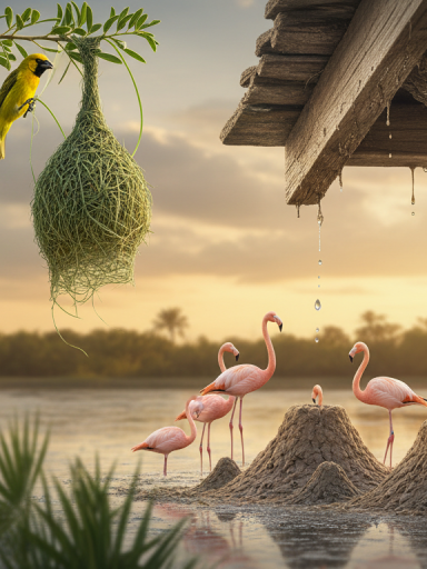 découvrez les tisserins, hirondelles et flamants, véritables architectes du règne aviaire, et explorez la beauté et la complexité de leurs nids fascinants.