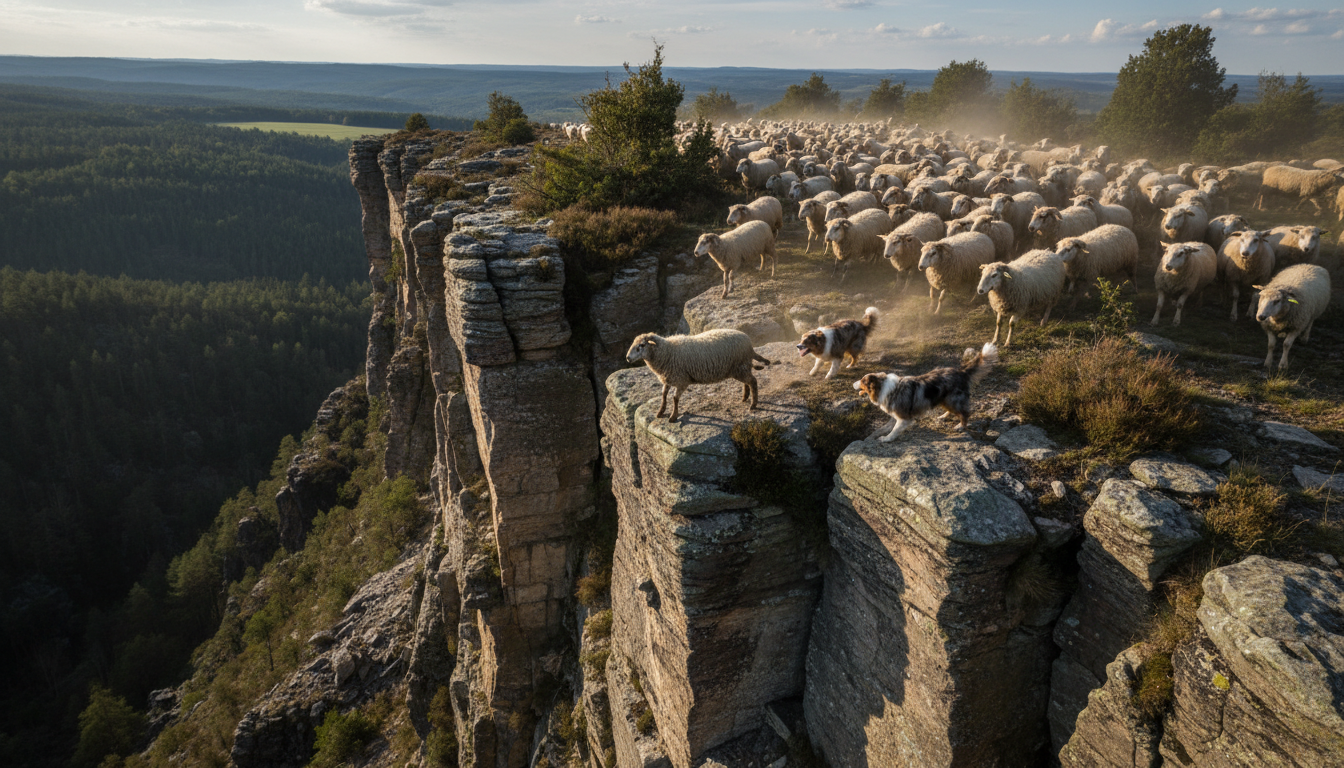 à walscheid, deux chiens ont semé la panique dans un troupeau, entraînant un mouton à rester coincé pendant 36 heures à 10 mètres de hauteur sur une falaise. découvrez les détails de cet incident spectaculaire.