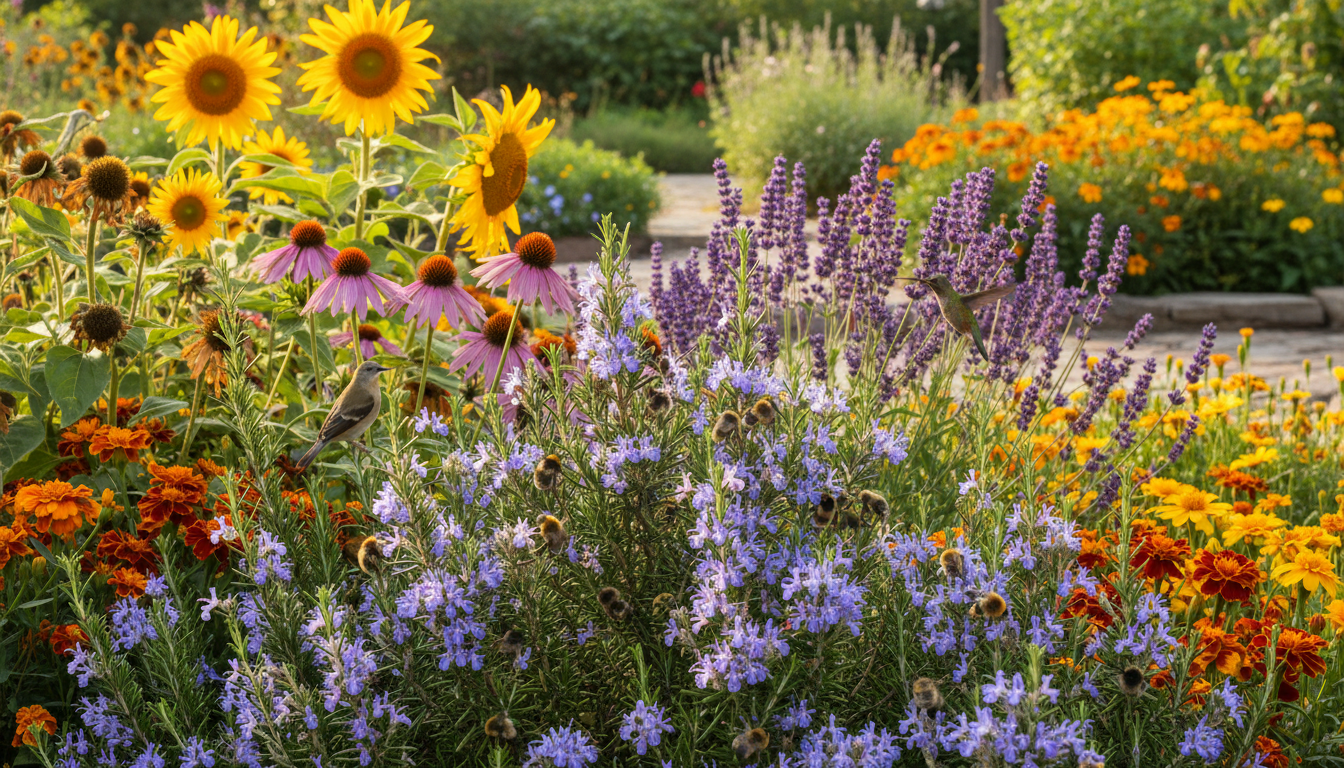 découvrez les fleurs idéales à associer au romarin pour attirer abeilles et oiseaux dans votre jardin et favoriser la biodiversité.