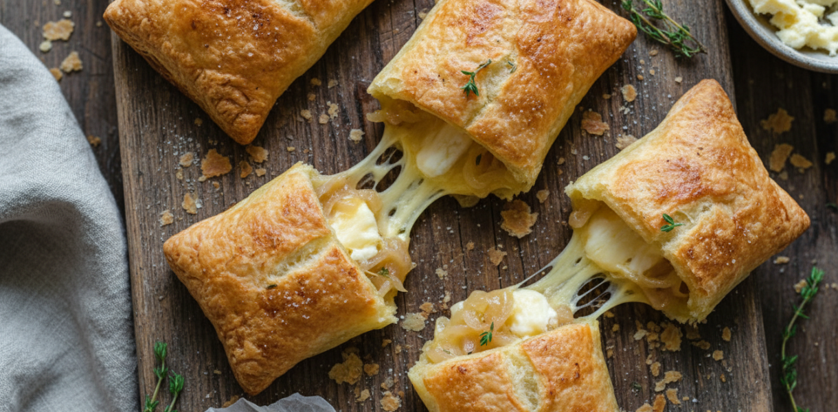 découvrez notre recette gourmande de chaussons au fromage fondant et confit d’oignon, un délice à savourer sans attendre pour régaler vos papilles.