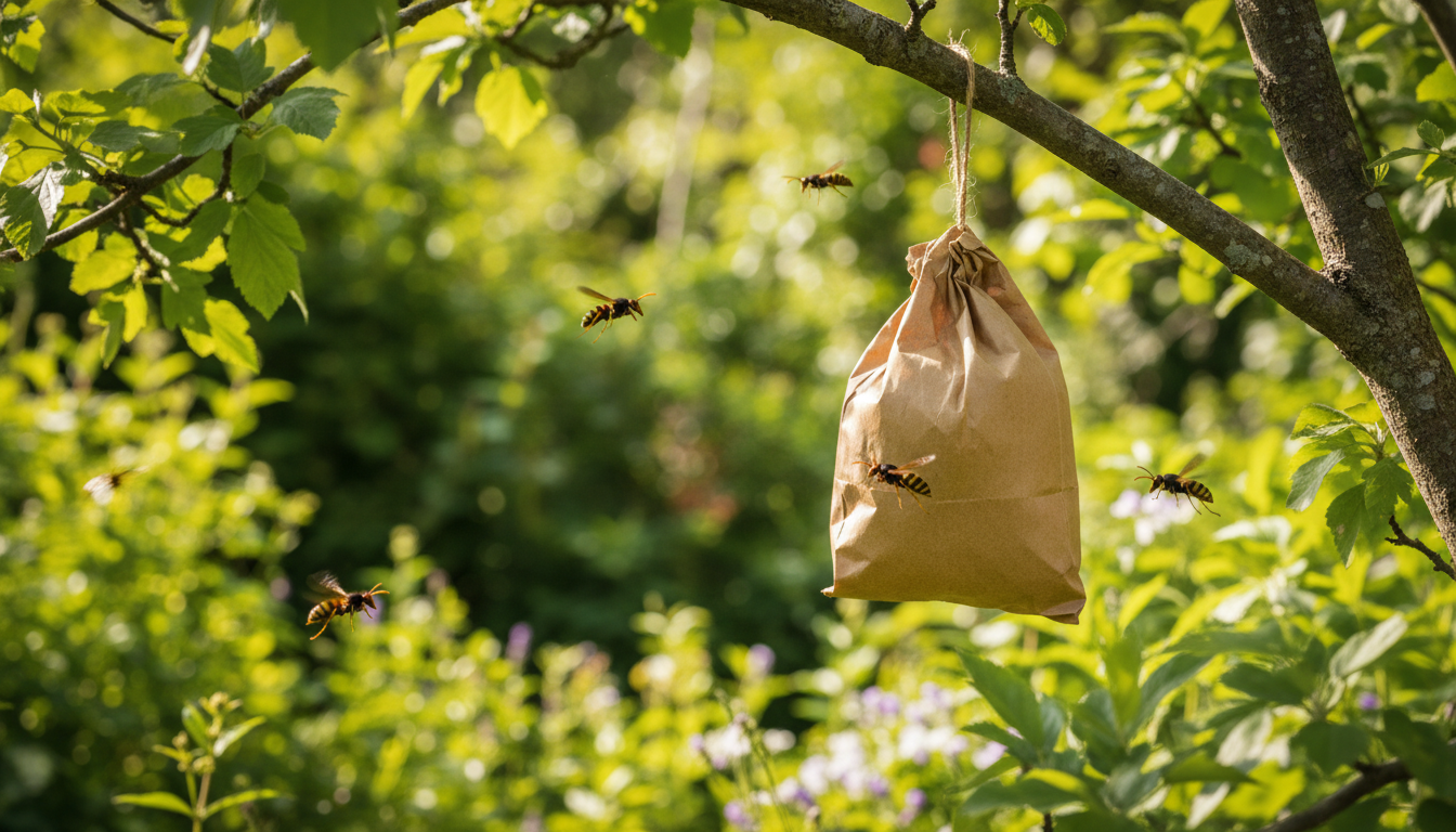 découvrez comment un sac en papier kraft suspendu à une branche peut devenir votre allié naturel et efficace pour repousser les frelons asiatiques tout l'été, sans utiliser de produits chimiques.