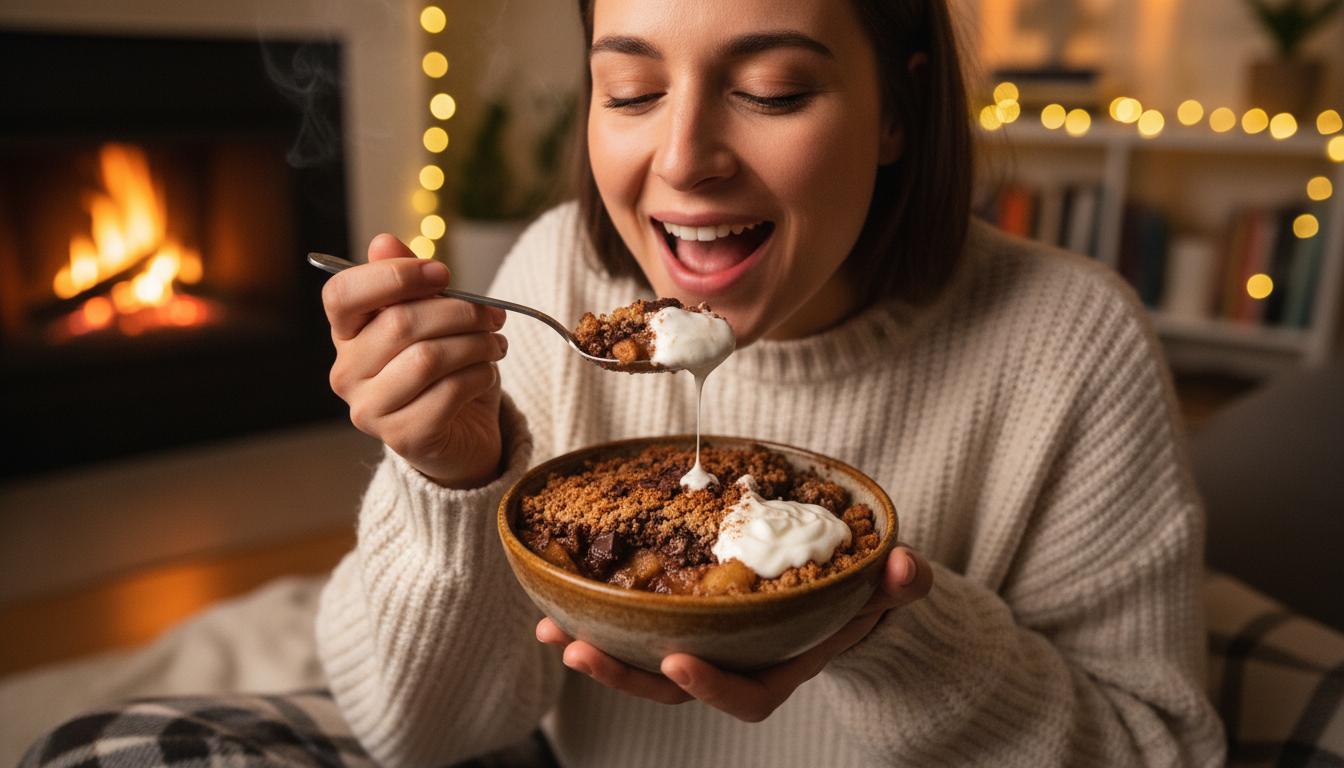 découvrez notre recette de crumble pommes-cacao, une gourmandise légère et savoureuse à déguster sans culpabilité, parfaite pour les amateurs de douceur saine.