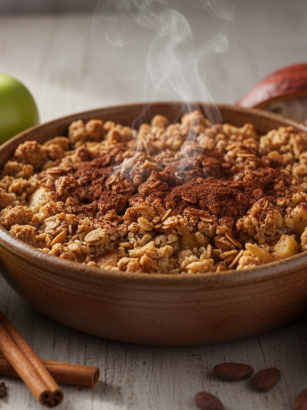 découvrez notre recette de crumble pommes-cacao, une gourmandise légère et savoureuse à déguster sans culpabilité. un dessert parfait pour allier plaisir et légèreté.