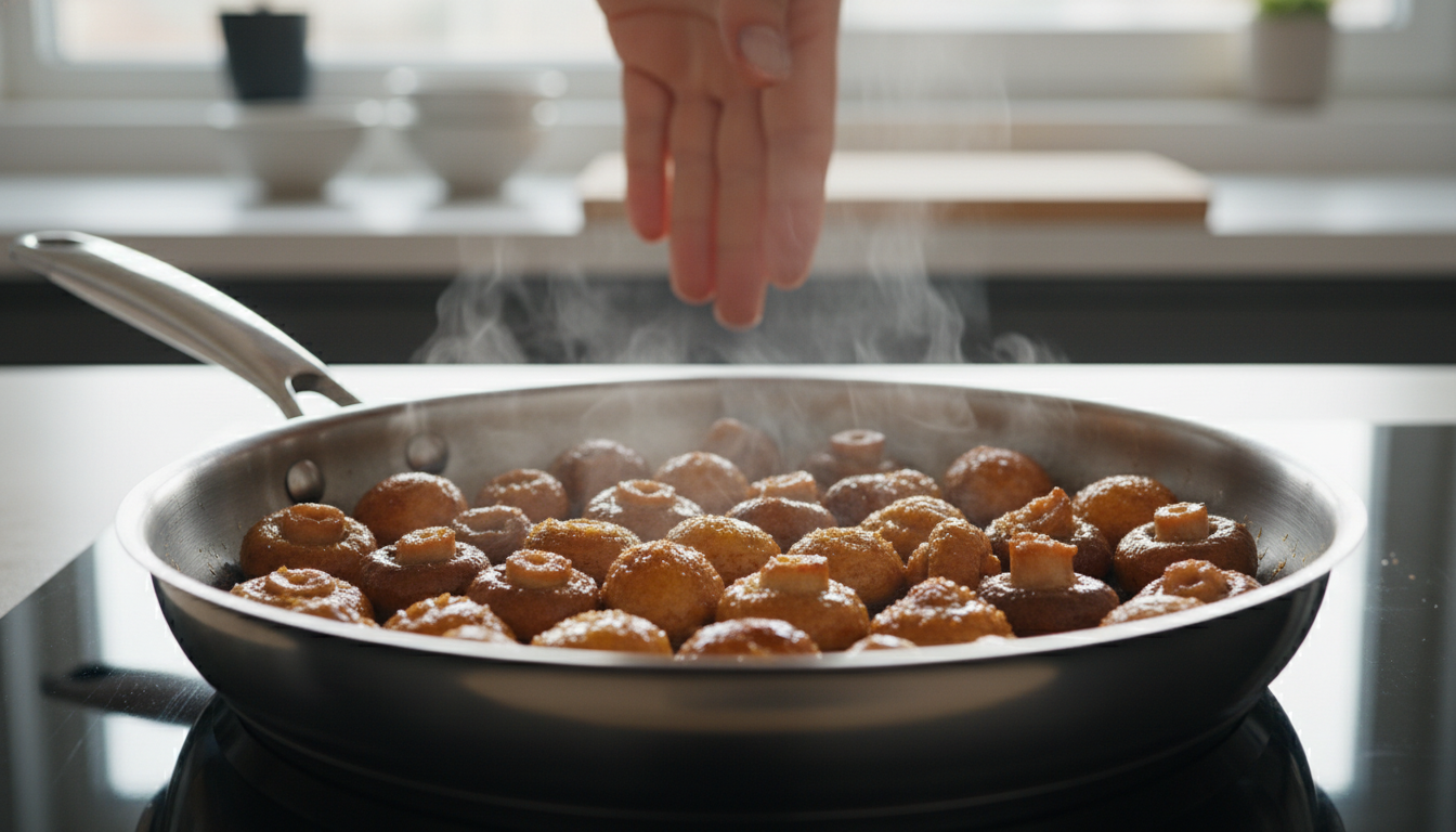 découvrez le secret d'étchebest pour des champignons parfaitement caramélisés : la règle d'or "interdiction de toucher !" qui transformera votre façon de cuisiner.