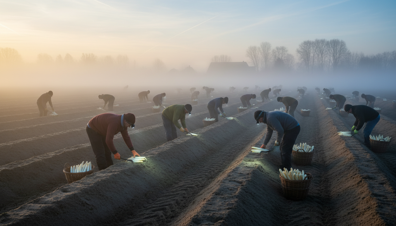 découvrez l'asperge d'exception du loudunais, un rituel quotidien alliant cueillette matinale et plongeon glacé pour préserver toute sa fraîcheur et sa saveur unique.
