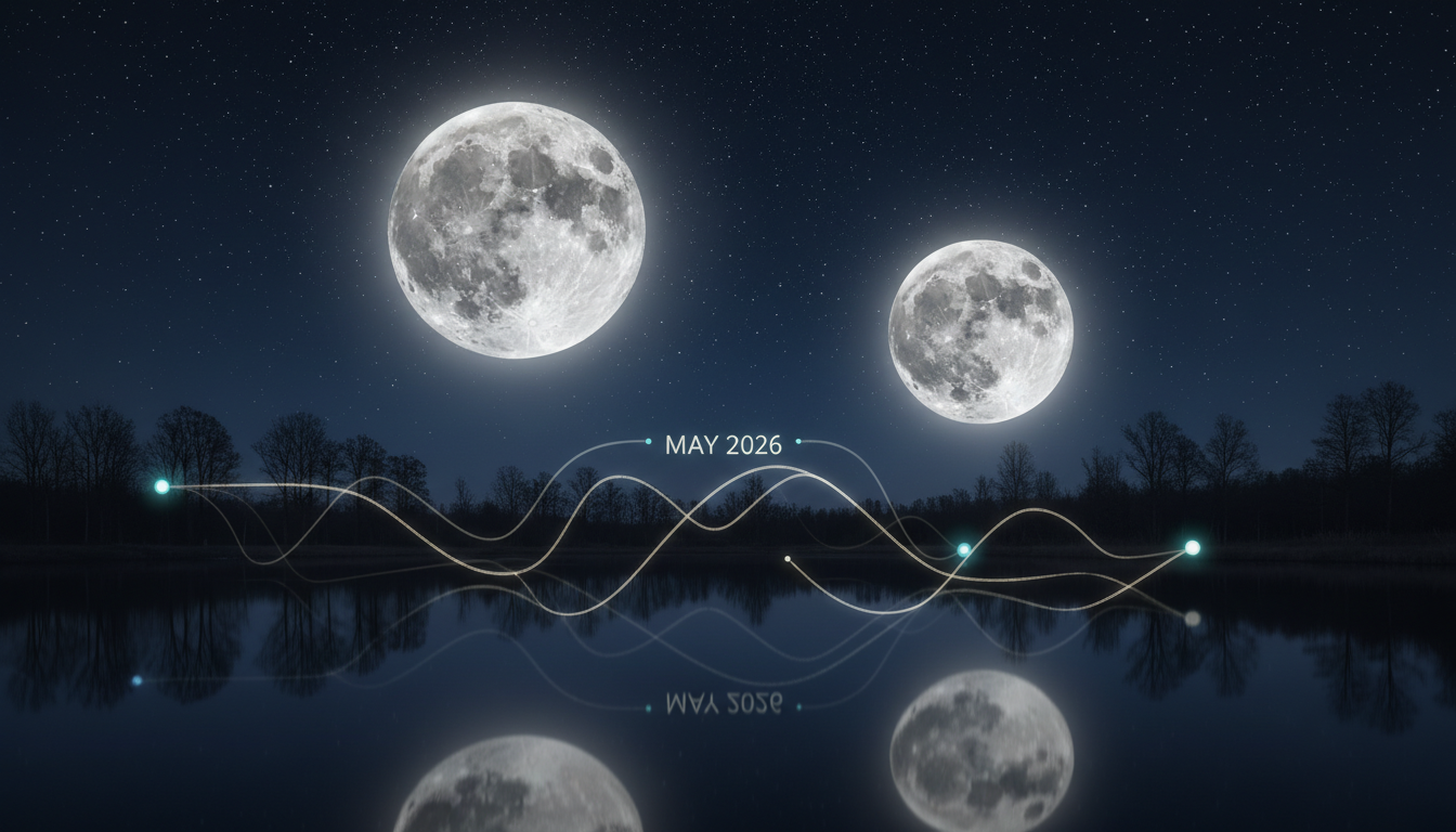 découvrez les dates exactes des deux pleines lunes de mai 2026 et consultez notre calendrier lunaire détaillé pour mieux planifier vos activités en fonction des phases de la lune.