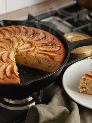 découvrez ma recette facile et rapide de gâteau aux pommes cuit en poêle, sans besoin de four. un dessert moelleux et savoureux prêt en un rien de temps !