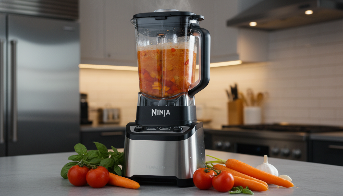 découvrez le ninja foodi hb150eu, un blender chauffant puissant et polyvalent conçu pour résister à toutes vos préparations culinaires avec efficacité et robustesse.