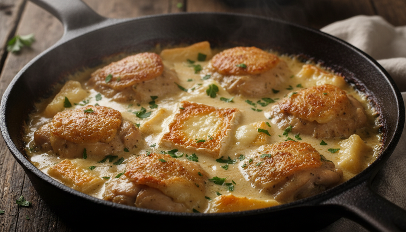 découvrez notre recette facile de poulet fondant au maroilles, un plat savoureux qui ravira vos papilles avec son fromage riche et sa texture fondante.