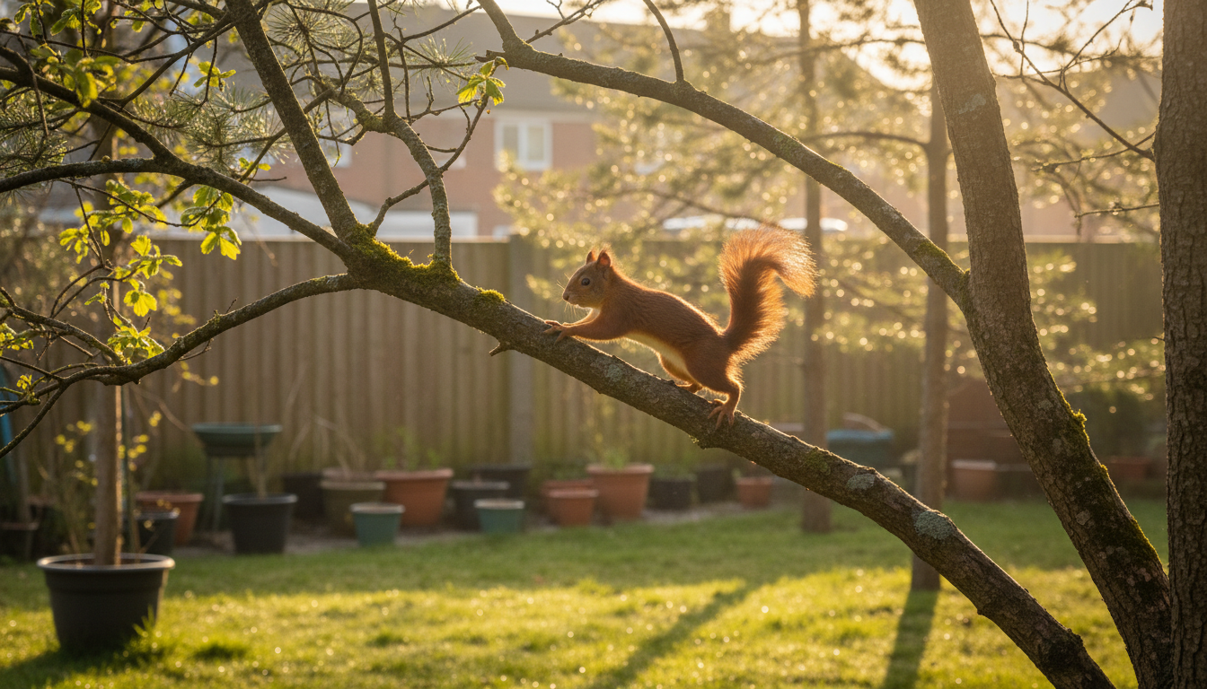 découvrez comment la présence d'un écureuil roux transforme votre jardin en une mini-forêt animée, pleine de vie et de charme naturel.