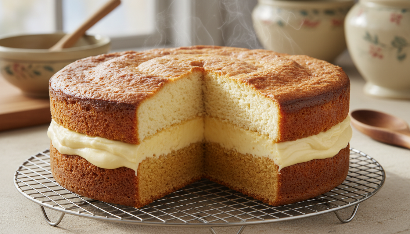 découvrez un gâteau à la vanille surprenant où une seule pâte se transforme en trois couches magiques à la sortie du four. facile à réaliser, délicieux à savourer !