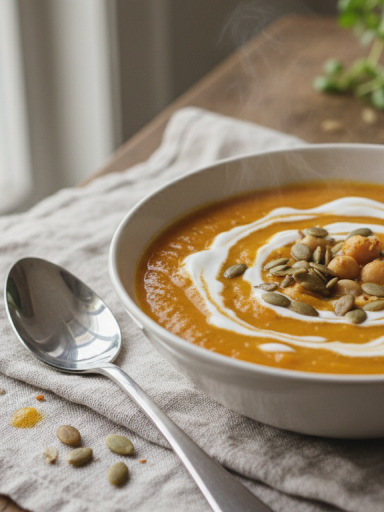 découvrez notre velouté de pois chiches et carottes au cumin, une recette saine, savoureuse et facile à préparer, idéale pour un dîner rapide lors des soirées paresseuses.