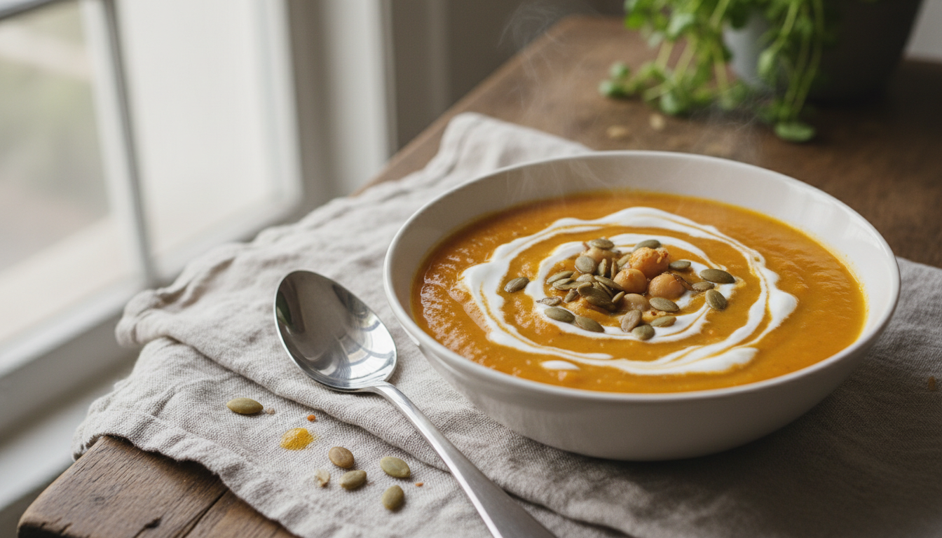 Velouté de pois chiches et carottes au cumin : le dîner sain et facile pour les soirées paresseuses