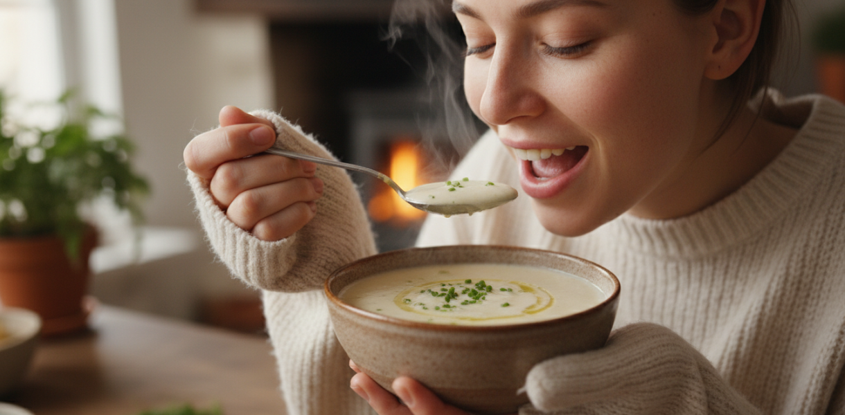 apprenez à préparer une soupe veloutée au chou-fleur légère et savoureuse, idéale pour un repas sain et sans culpabilité.