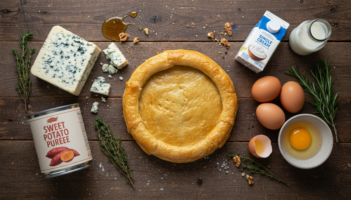 découvrez notre recette facile et gourmande de tarte automnale au fromage bleu et patates douces, un délice parfait pour réchauffer vos repas de saison.