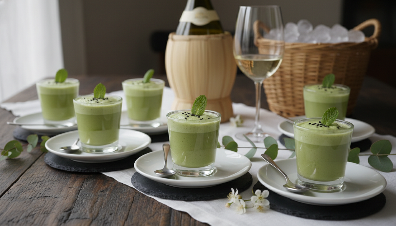 découvrez une recette originale et raffinée de cappuccino doux mariant les saveurs délicates des petits pois et du jambon pour une dégustation élégante et gourmande.