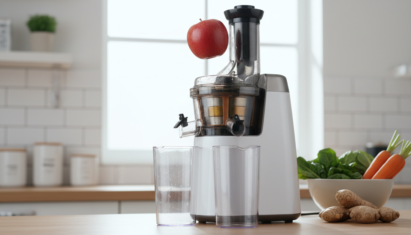 découvrez l'extracteur de jus anybear 350w équipé d'une goulotte extra-large de 124 mm, idéal pour un pressage facile et efficace de fruits et légumes. parfait pour des jus frais et nutritifs en quelques instants.