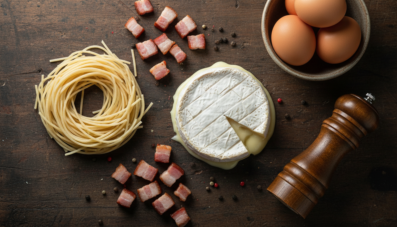 découvrez une recette originale de pâtes à la carbonara où le camembert apporte une onctuosité généreuse et réinvente ce classique italien avec une touche française savoureuse.